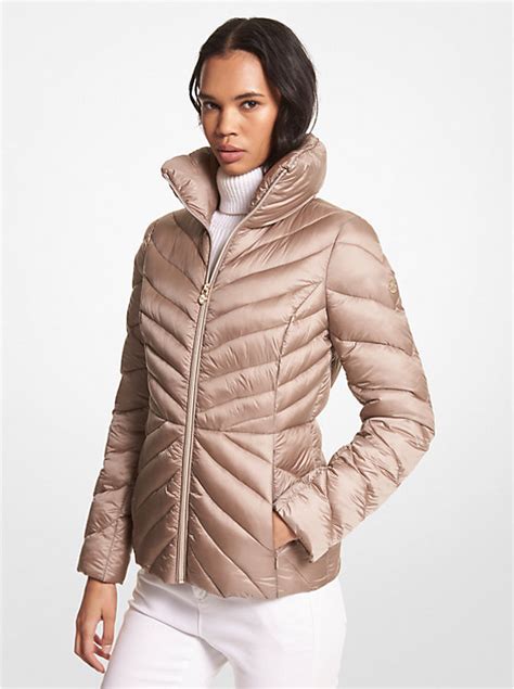 short quilt packable jacket michael kors|michael kors ladies padded coats.